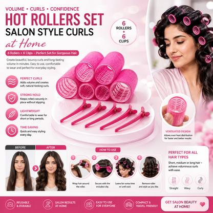 12pcs/Set Hot Rollers Set, 4.0cm Diameter, Self-Gripping, Heatless, Suitable for Long and Medium Short Hair, with Hair Clips, for Women, Dry Hair Style