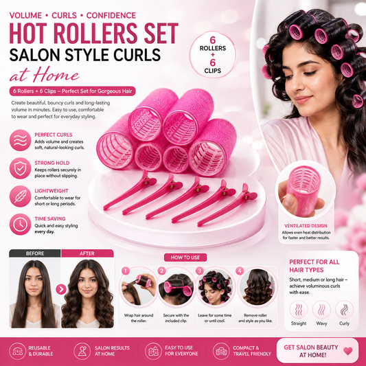 12pcs/Set Hot Rollers Set, 4.0cm Diameter, Self-Gripping, Heatless, Suitable for Long and Medium Short Hair, with Hair Clips, for Women, Dry Hair Style