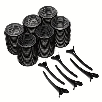 12pcs/Set Hot Rollers Set, 4.0cm Diameter, Self-Gripping, Heatless, Suitable for Long and Medium Short Hair, with Hair Clips, for Women, Dry Hair Style