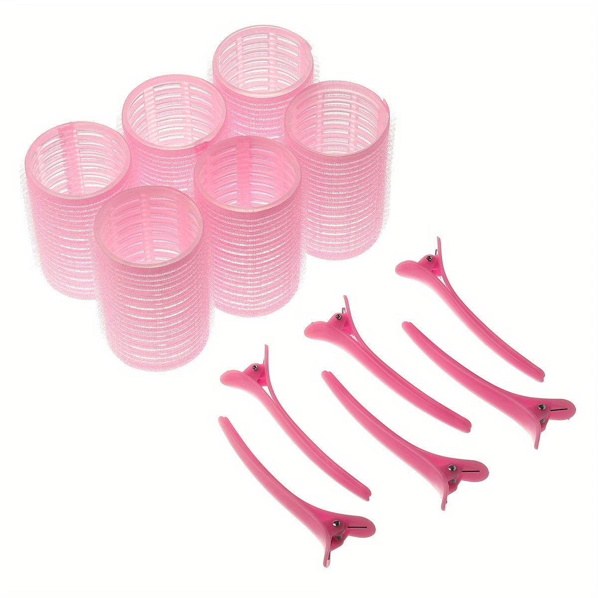 12pcs/Set Hot Rollers Set, 4.0cm Diameter, Self-Gripping, Heatless, Suitable for Long and Medium Short Hair, with Hair Clips, for Women, Dry Hair Style