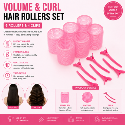 12pcs/Set Hot Rollers Set, 4.0cm Diameter, Self-Gripping, Heatless, Suitable for Long and Medium Short Hair, with Hair Clips, for Women, Dry Hair Style