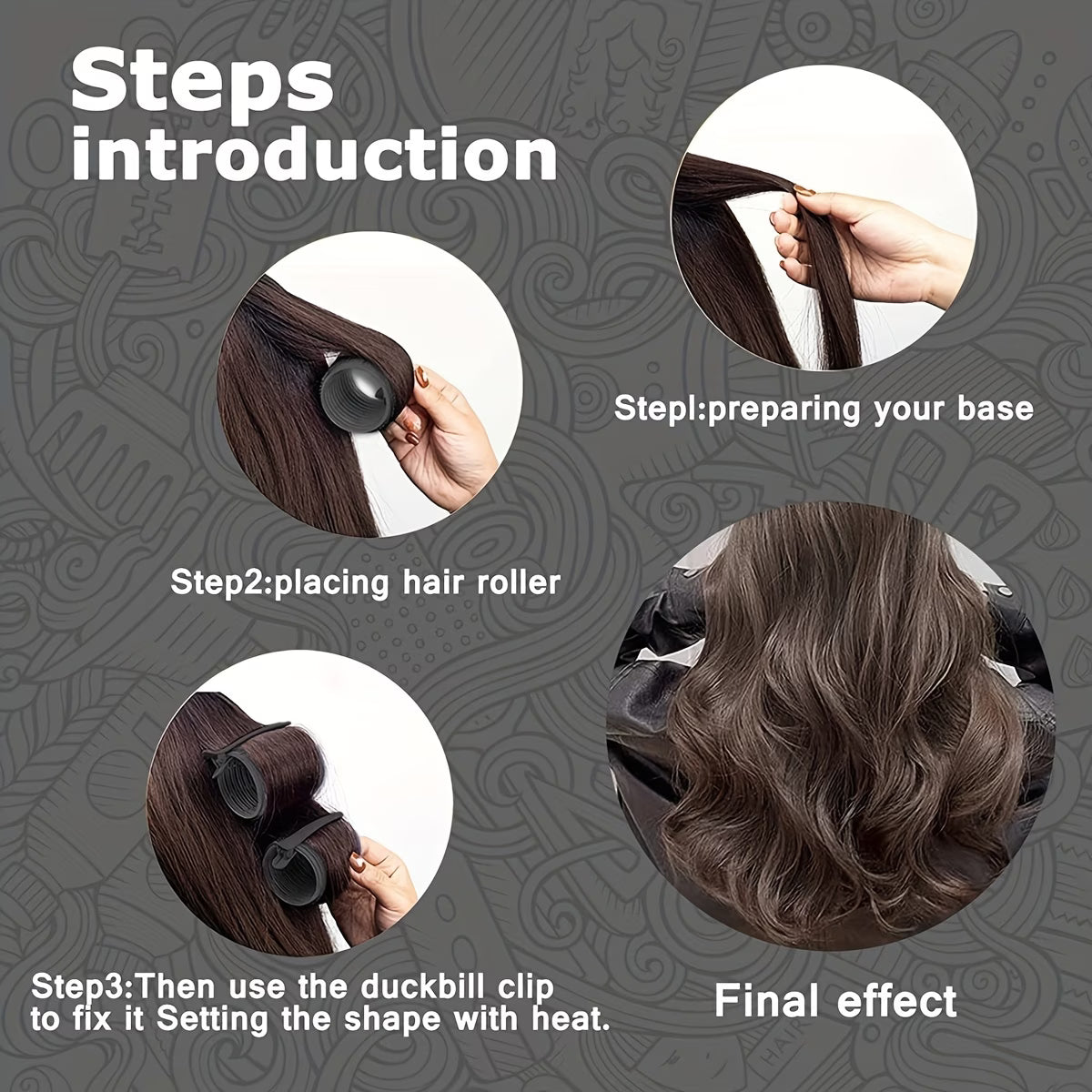 12pcs/Set Hot Rollers Set, 4.0cm Diameter, Self-Gripping, Heatless, Suitable for Long and Medium Short Hair, with Hair Clips, for Women, Dry Hair Style