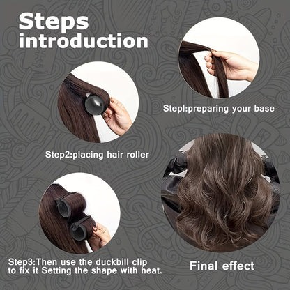 12pcs/Set Hot Rollers Set, 4.0cm Diameter, Self-Gripping, Heatless, Suitable for Long and Medium Short Hair, with Hair Clips, for Women, Dry Hair Style